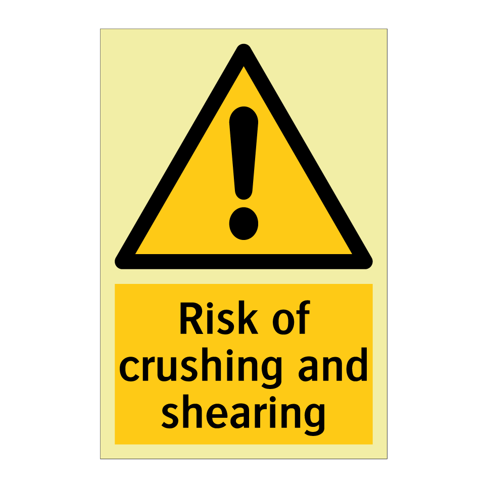 Risk of crushing and shearing