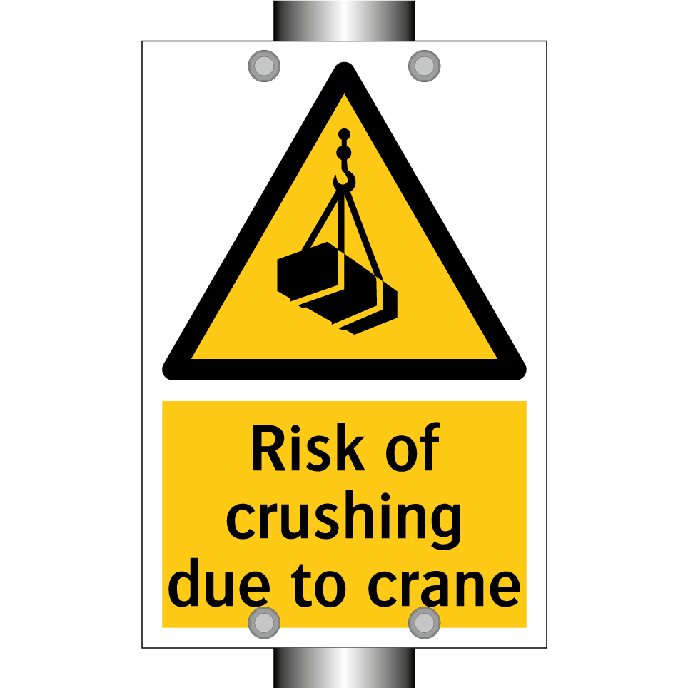 Risk of crushing due to crane