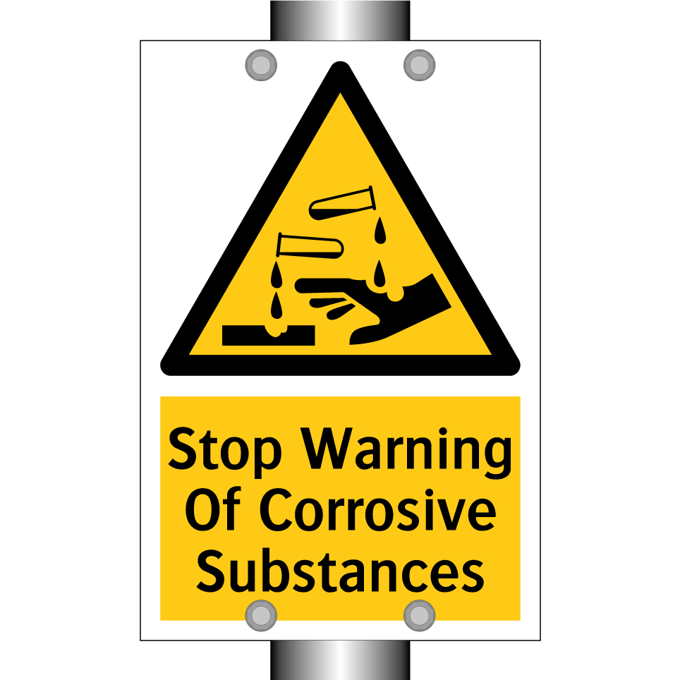 Stop Warning Of Corrosive Substances