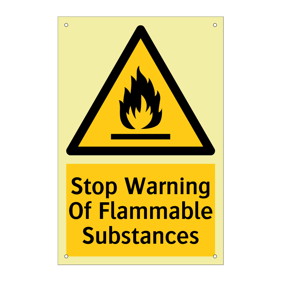 Stop Warning Of Flammable Substances