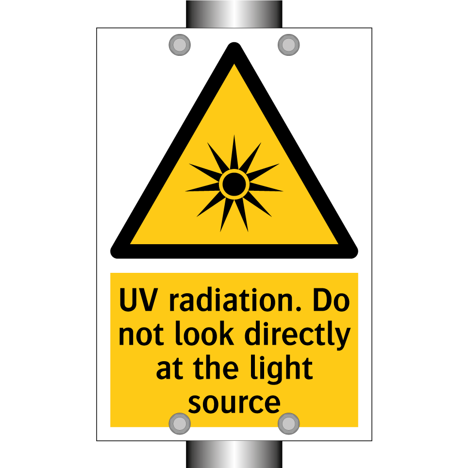 UV radiation. Do not look directly at the light source