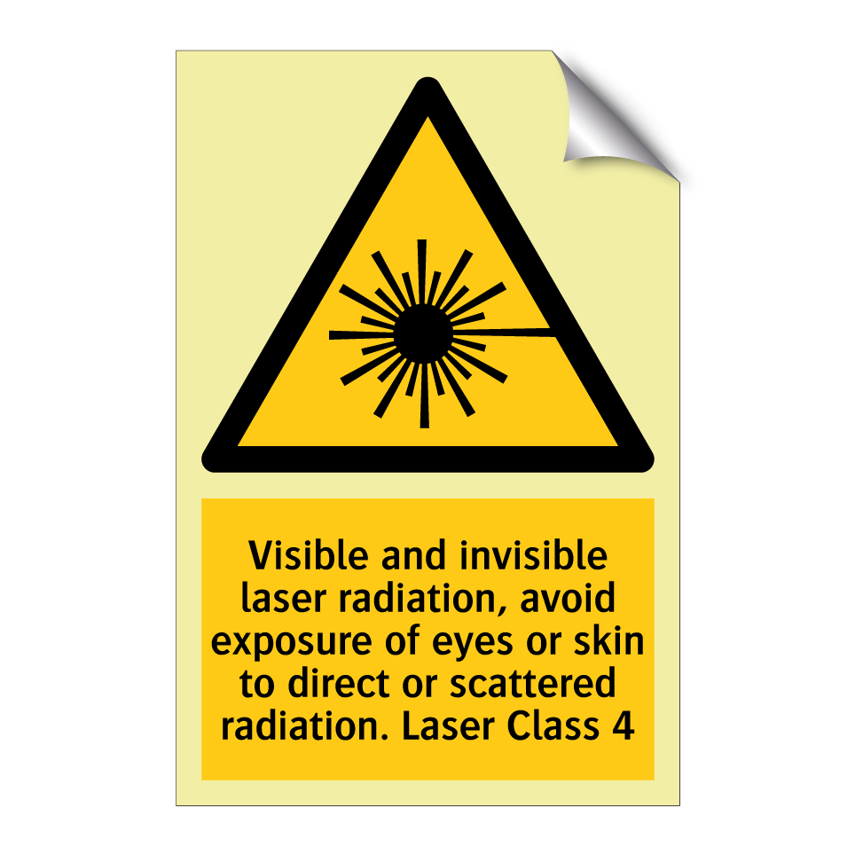 Visible and invisible laser radiation, avoid exposure of eyes or skin to direct or scattered radiation. Laser Class 4