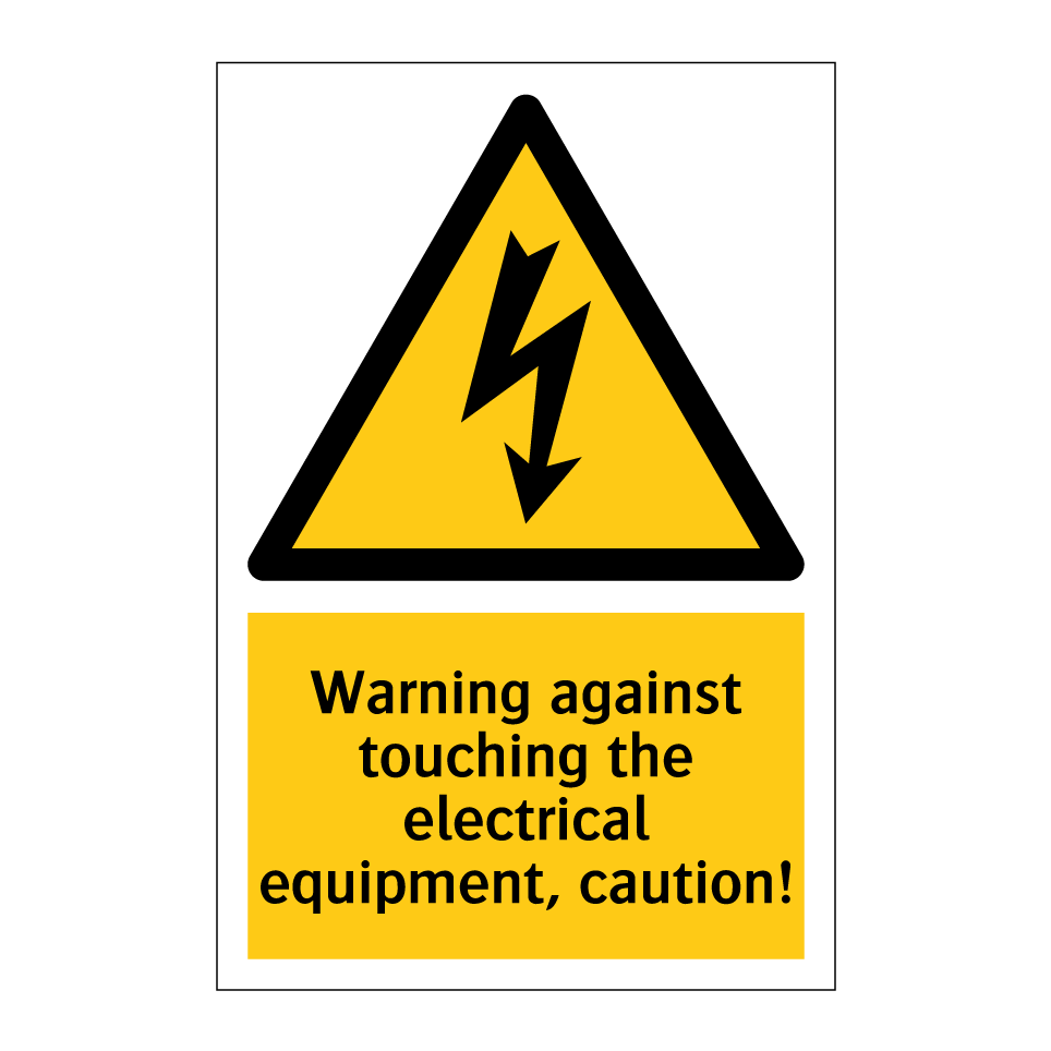 Warning against touching the electrical equipment, caution!