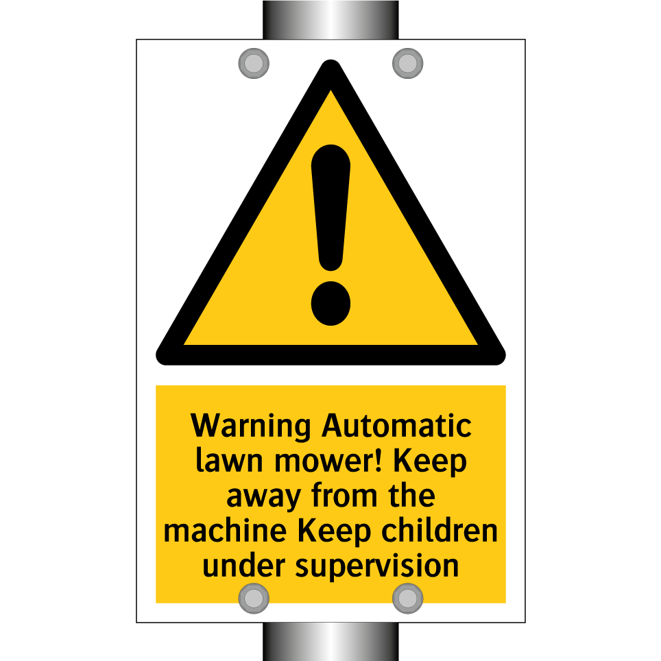 Warning Automatic lawn mower! Keep away from the machine Keep children under supervision