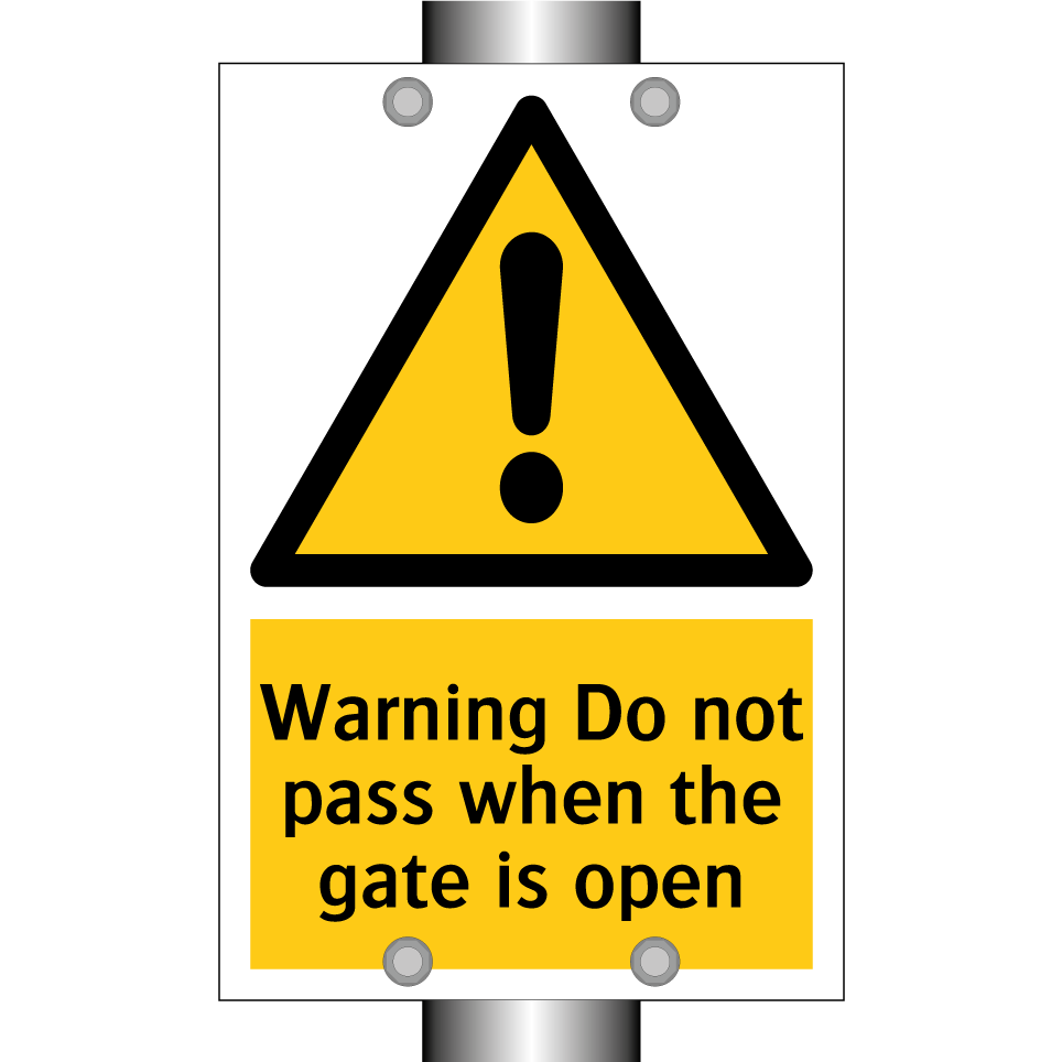 Warning Do not pass when the gate is open