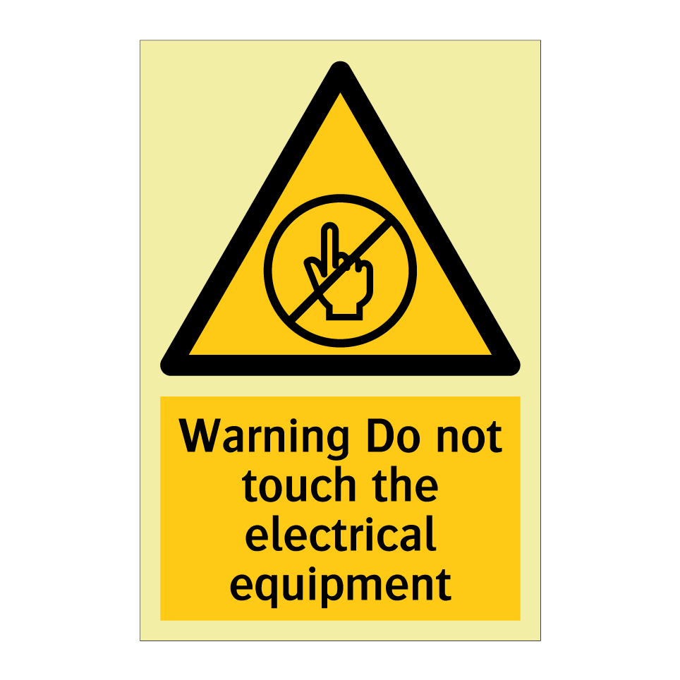Warning Do not touch the electrical equipment