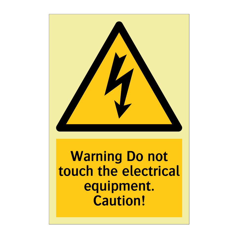 Warning Do not touch the electrical equipment. Caution!