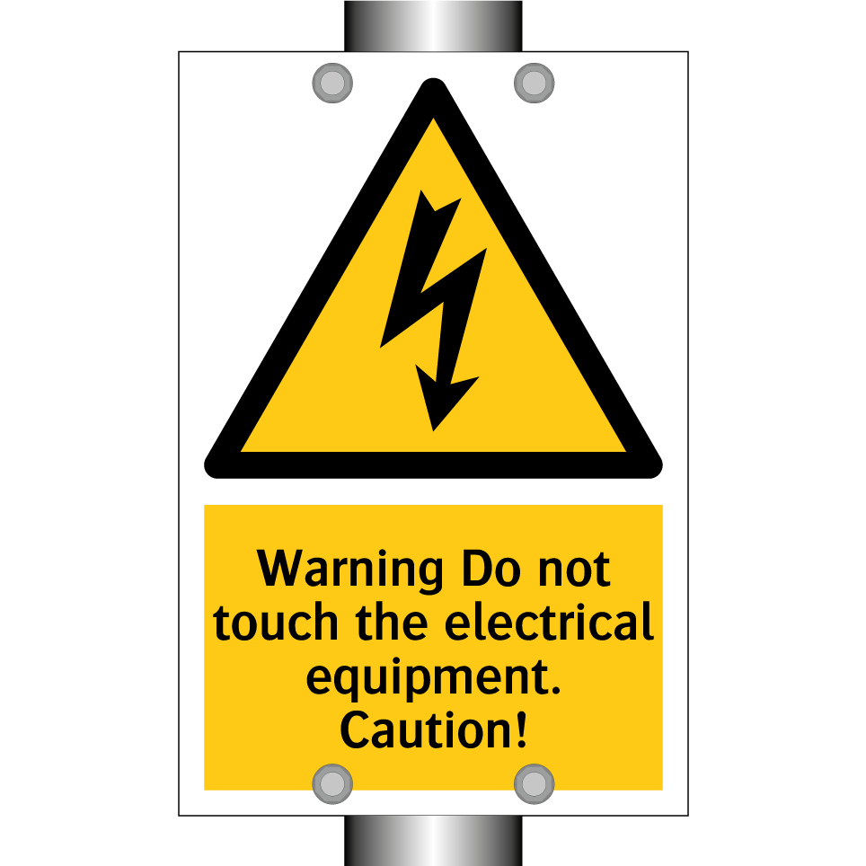 Warning Do not touch the electrical equipment. Caution!