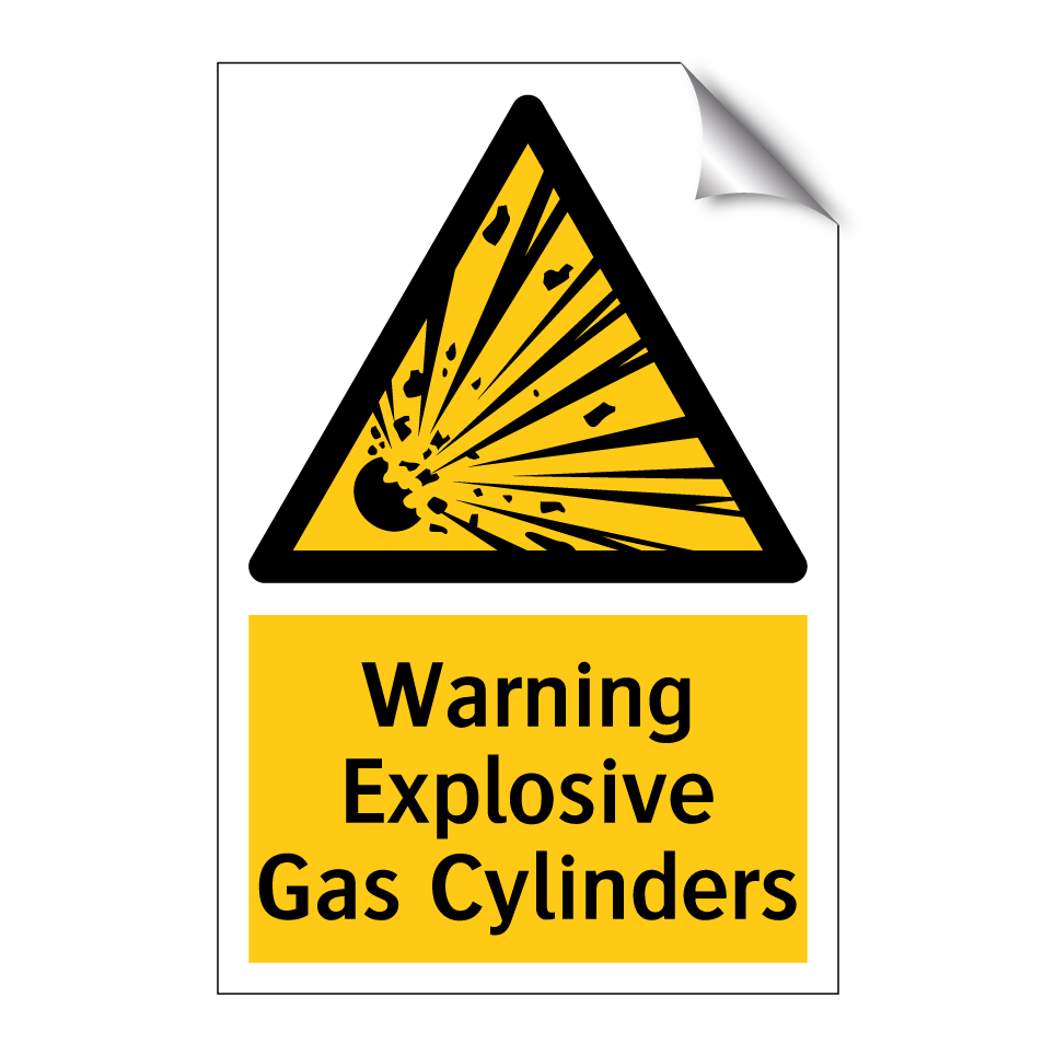 Warning Explosive Gas Cylinders