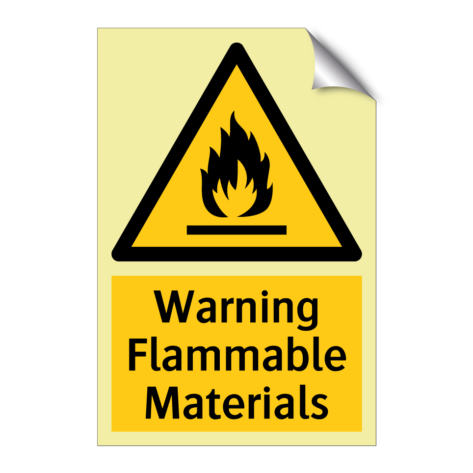 Warning Flammable Materials