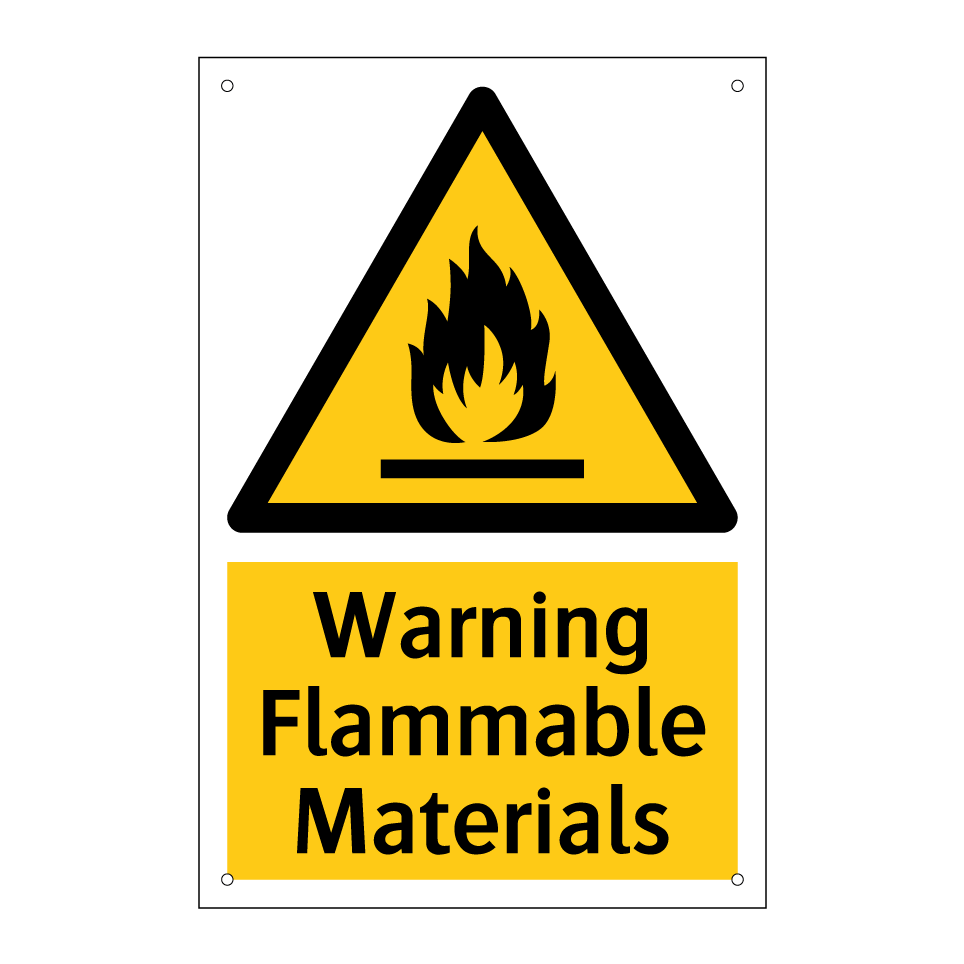 Warning Flammable Materials