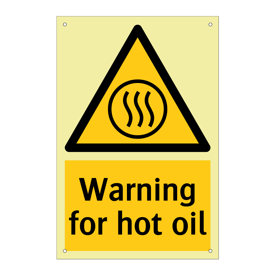 Warning for hot oil