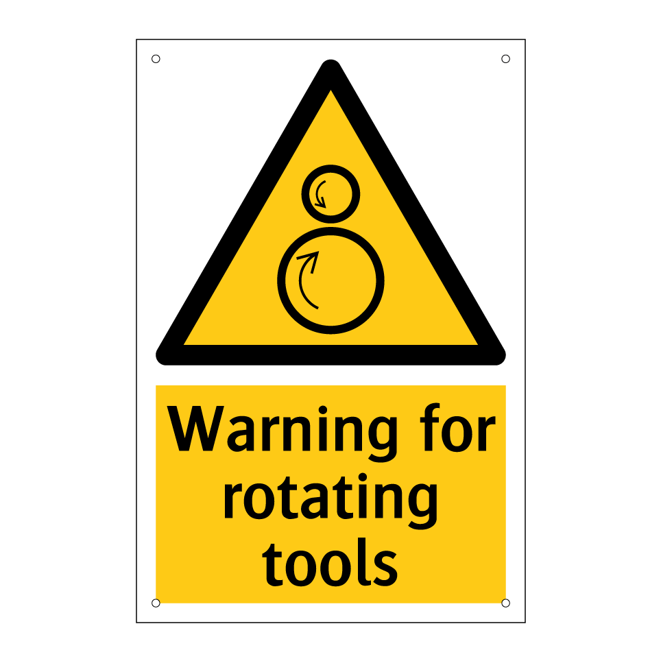 Warning for rotating tools