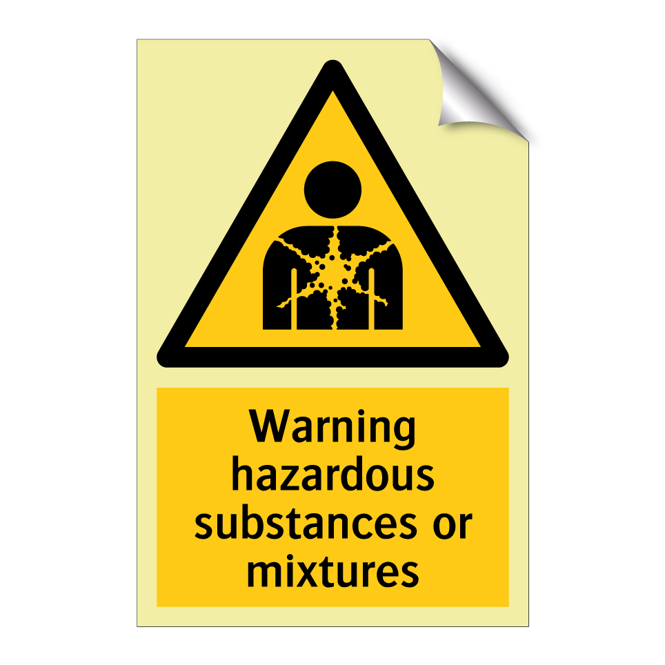 Warning hazardous substances or mixtures