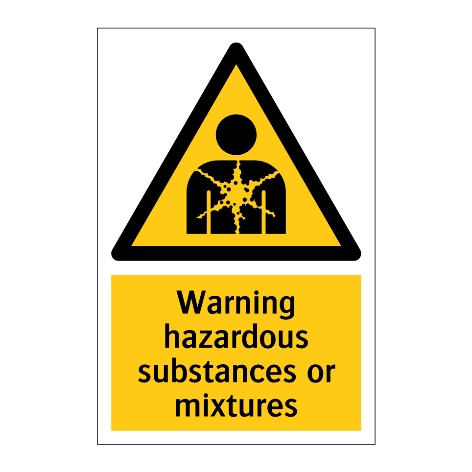 Warning hazardous substances or mixtures