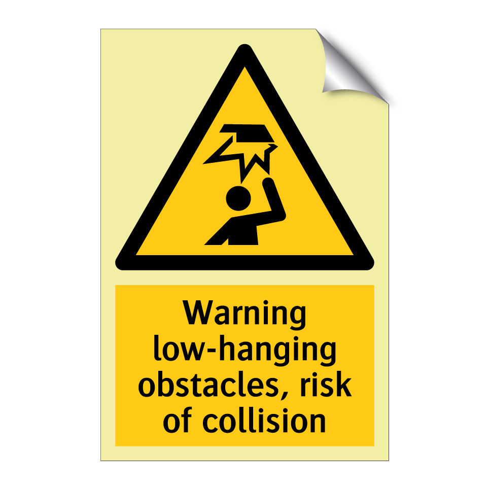 Warning low-hanging obstacles, risk of collision