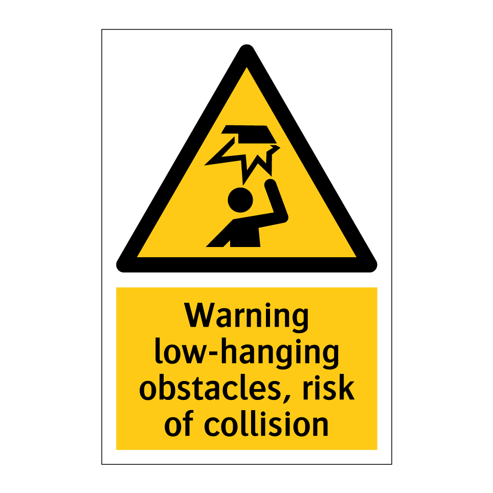 Warning low-hanging obstacles, risk of collision
