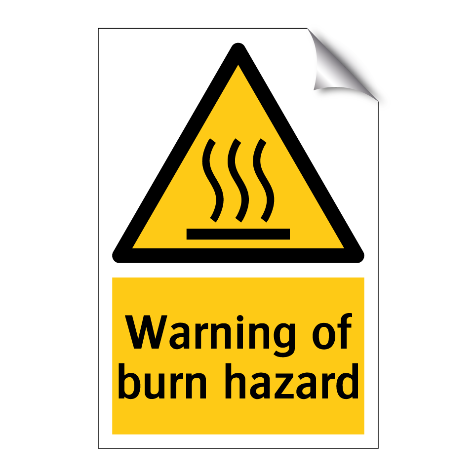 Warning of burn hazard