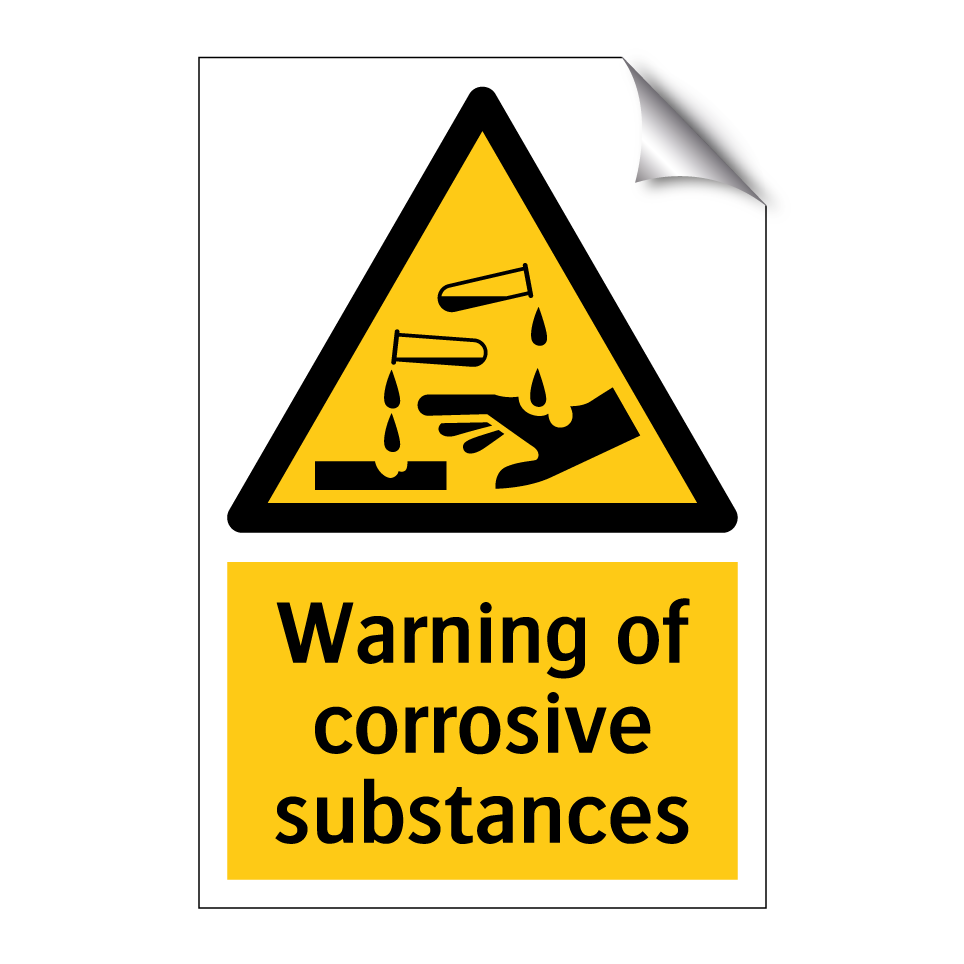 Warning of corrosive substances