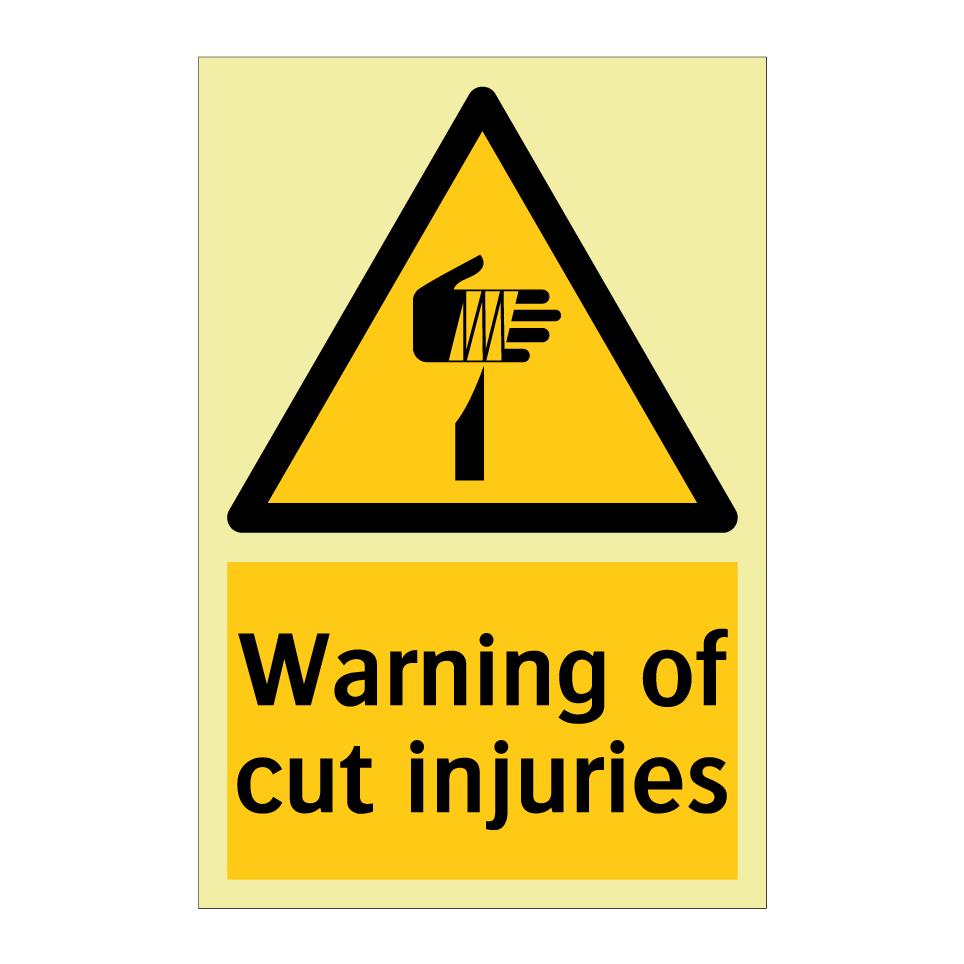 Warning of cut injuries