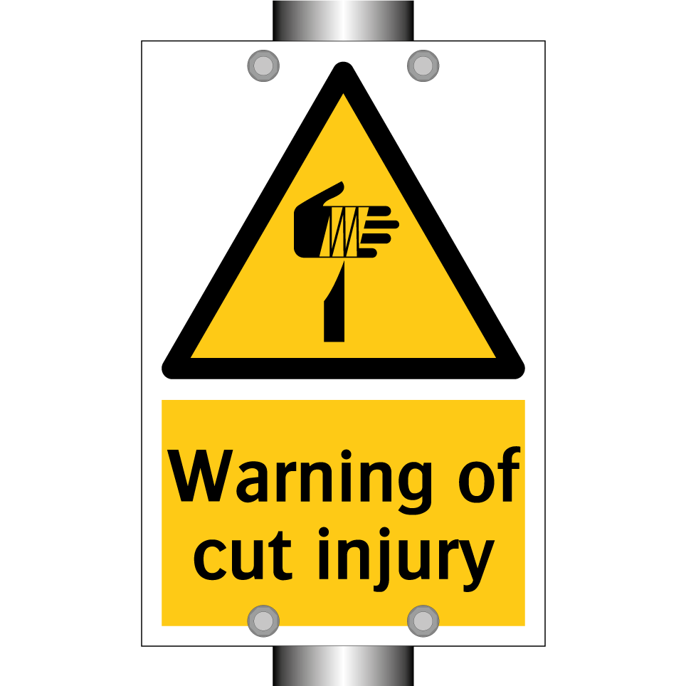 Warning of cut injury