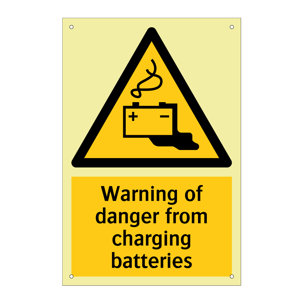Warning of danger from charging batteries