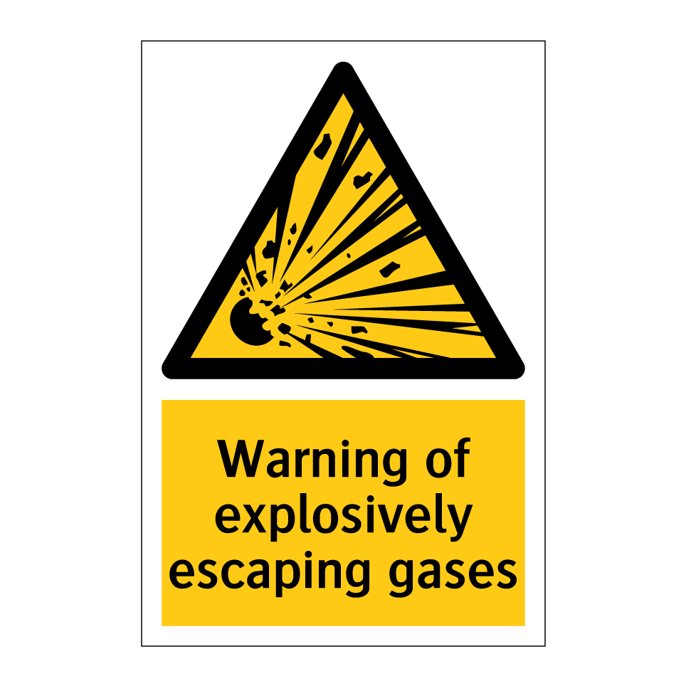 Warning of explosively escaping gases
