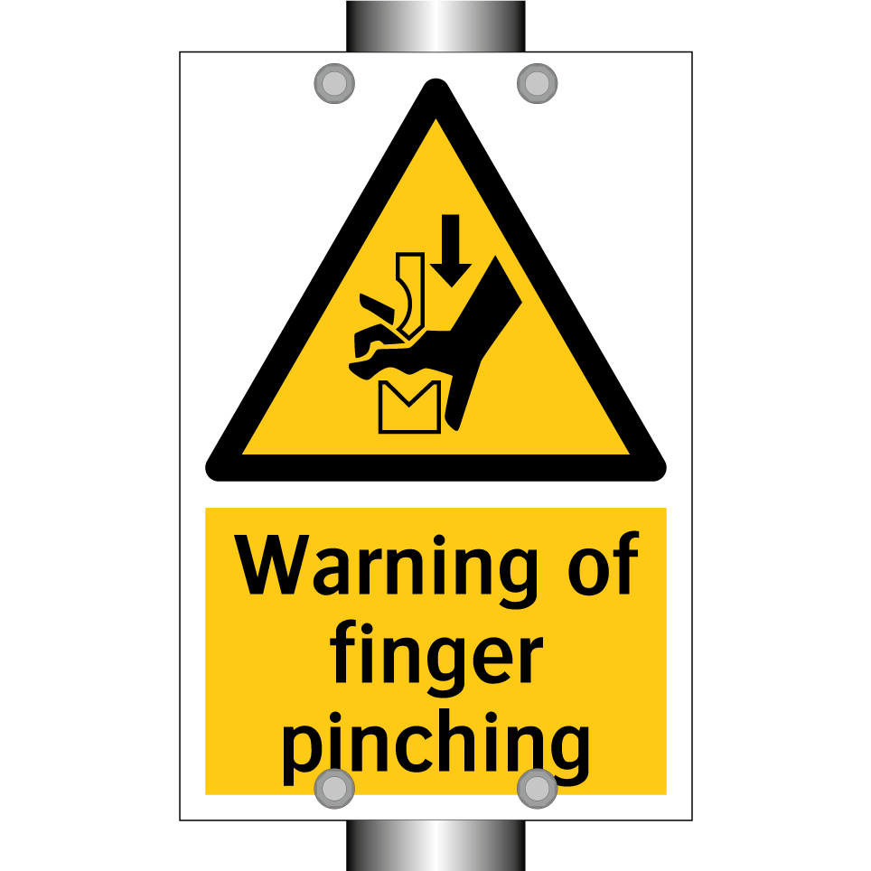 Warning of finger pinching