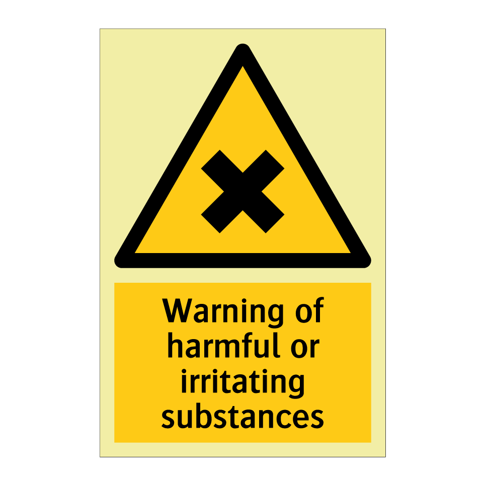 Warning of harmful or irritating substances