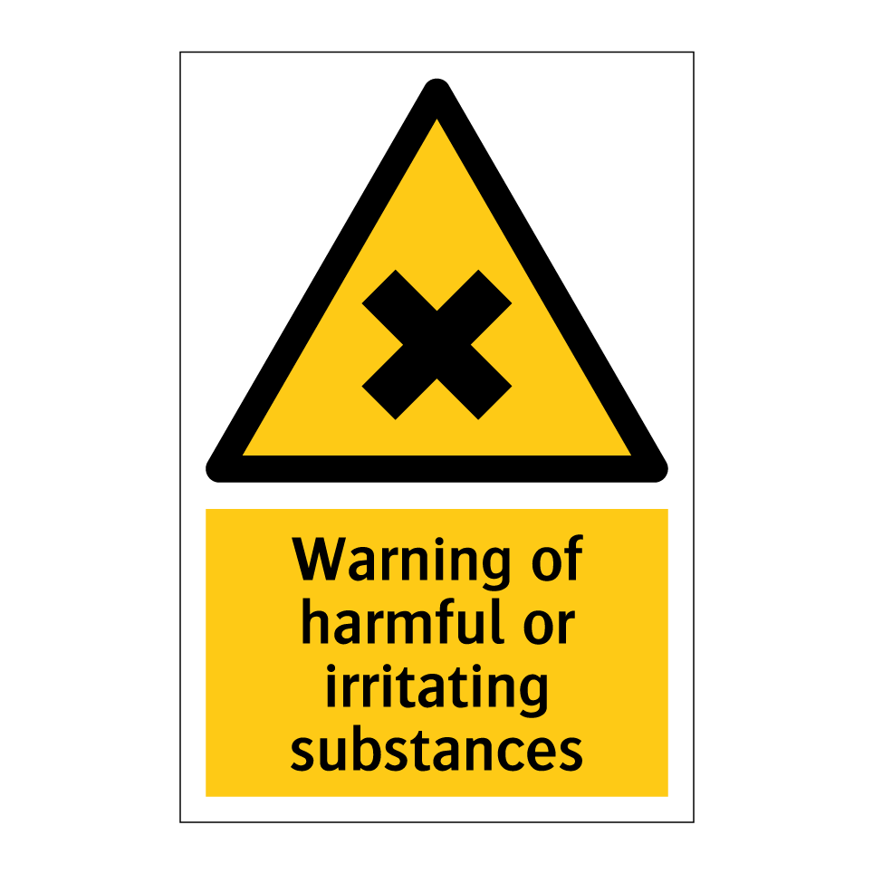 Warning of harmful or irritating substances