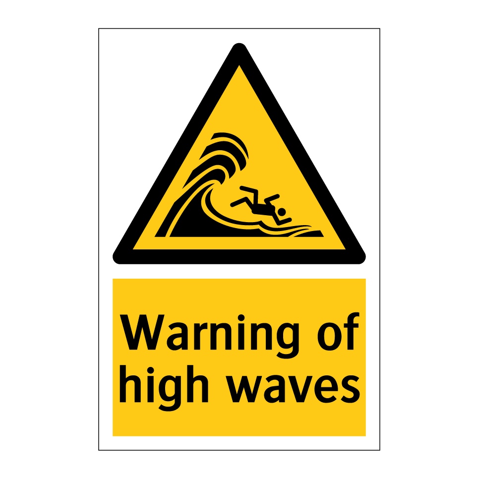 Warning of high waves
