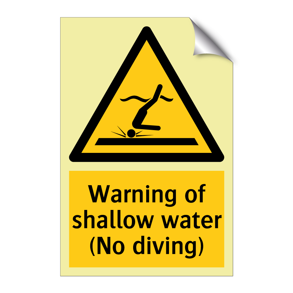 Warning of shallow water (No diving)