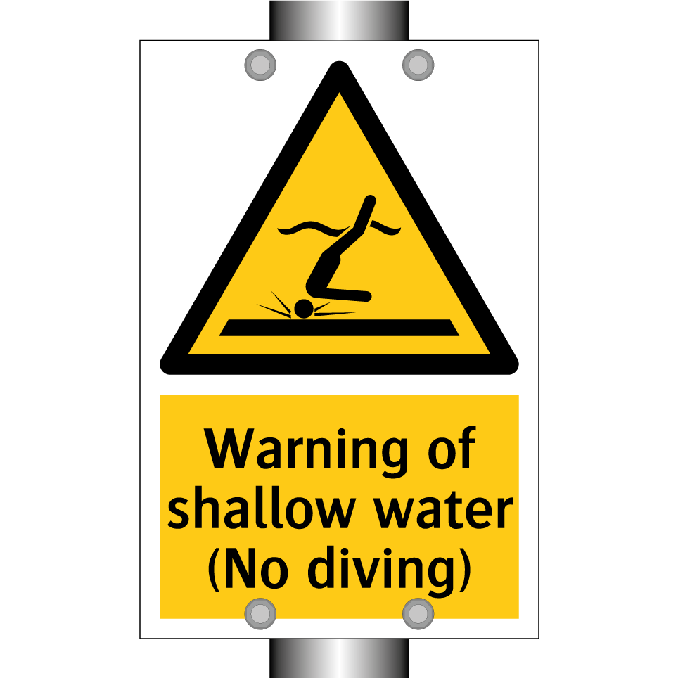 Warning of shallow water (No diving)