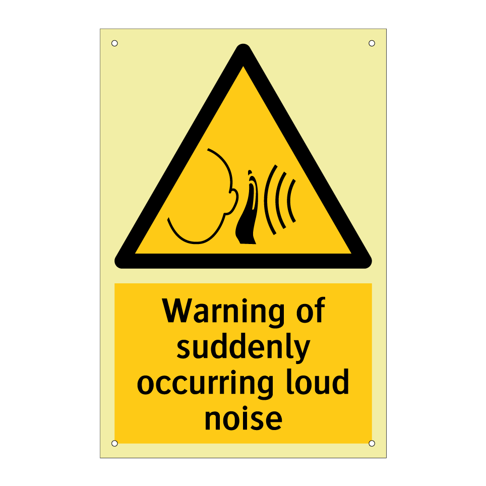 Warning of suddenly occurring loud noise