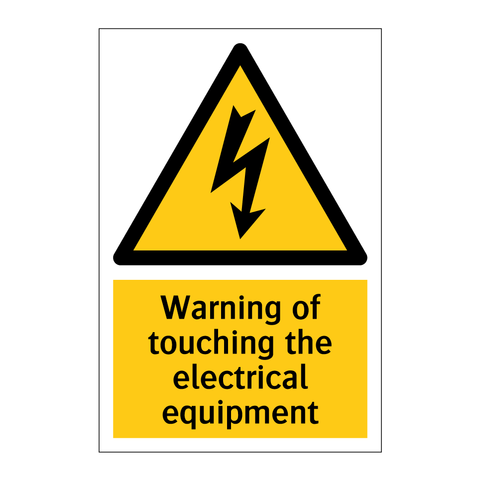 Warning of touching the electrical equipment