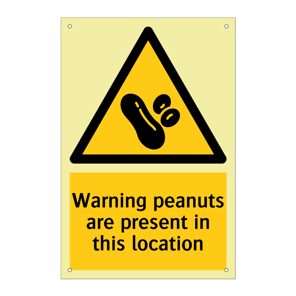 Warning peanuts are present in this location