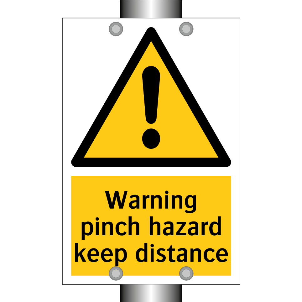 Warning pinch hazard keep distance