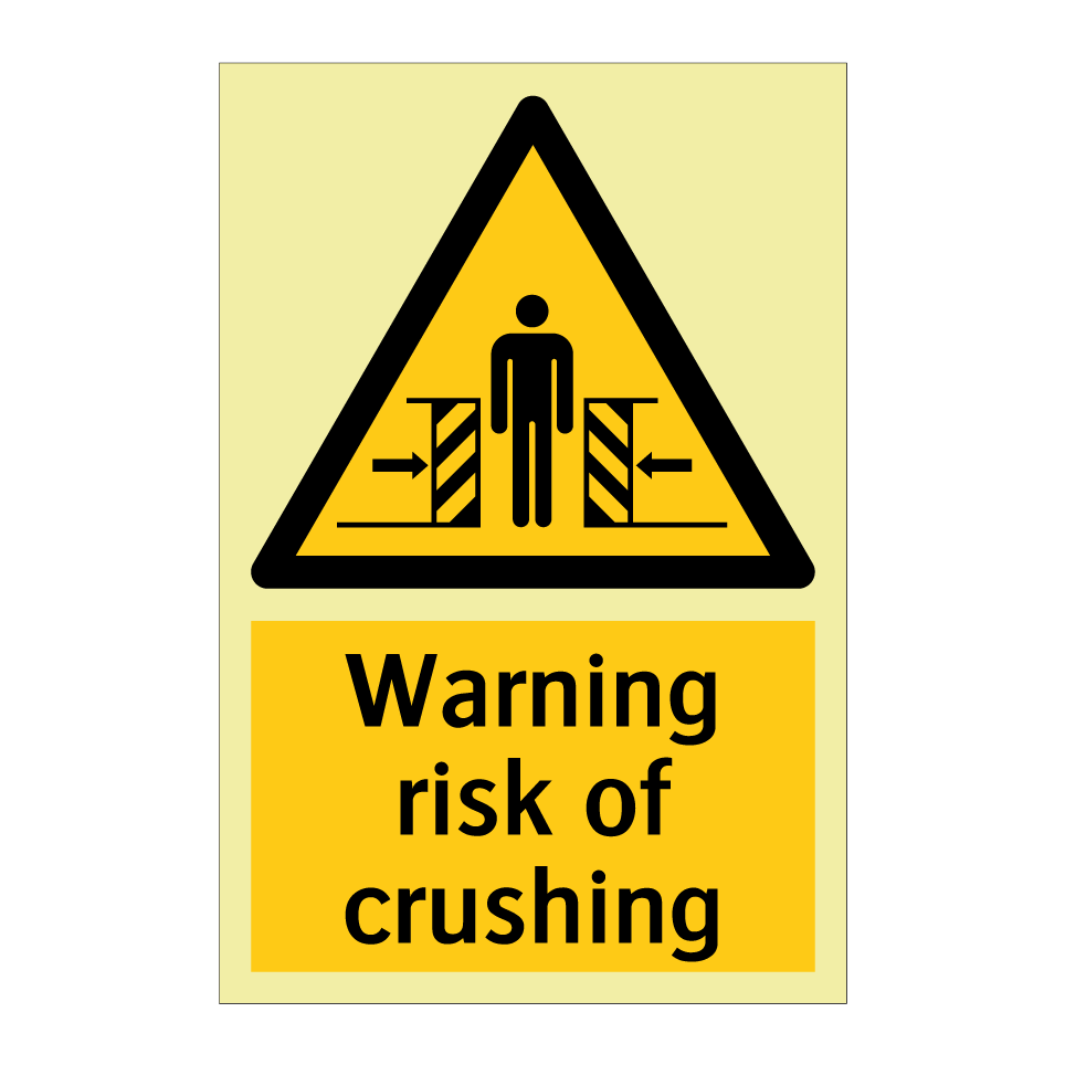 Warning risk of crushing