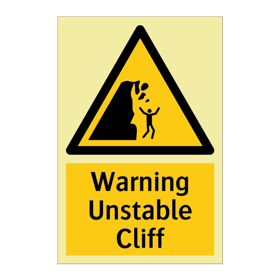 Warning Unstable Cliff