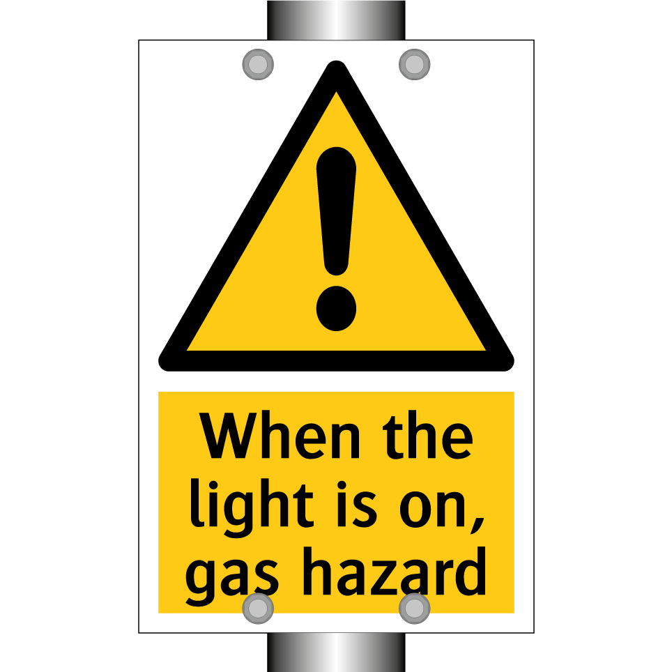 When the light is on, gas hazard