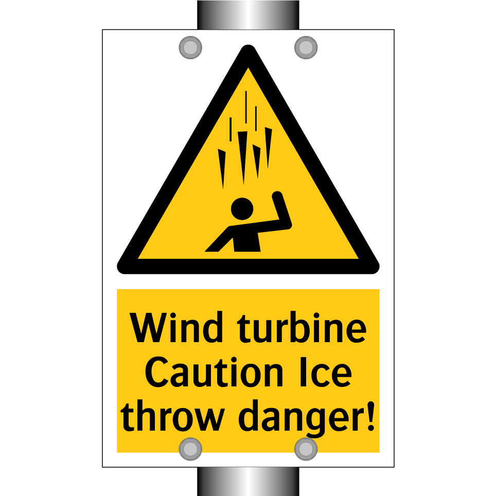 Wind turbine Caution Ice throw danger!