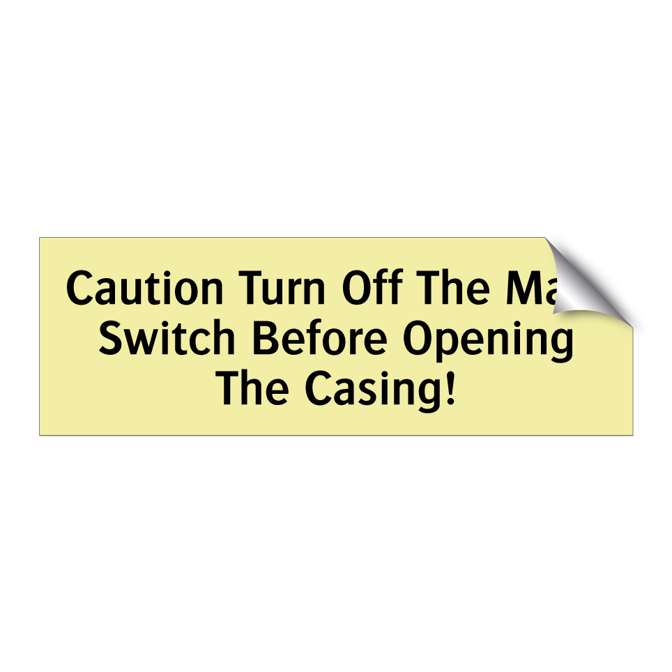 Caution Turn Off The Main Switch Before Opening The Casing!