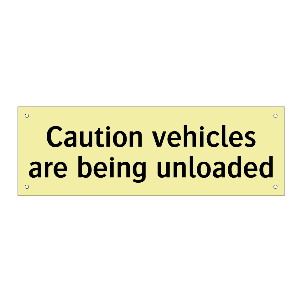 Caution vehicles are being unloaded