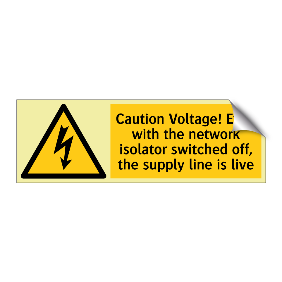 Caution Voltage! Even with the network isolator switched off, the supply line is live
