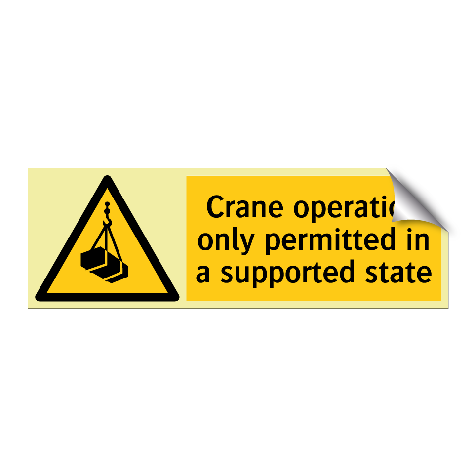 Crane operation only permitted in a supported state