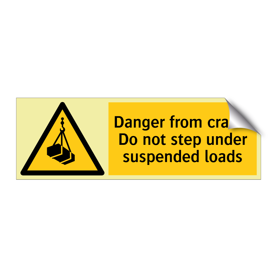 Danger from crane! Do not step under suspended loads
