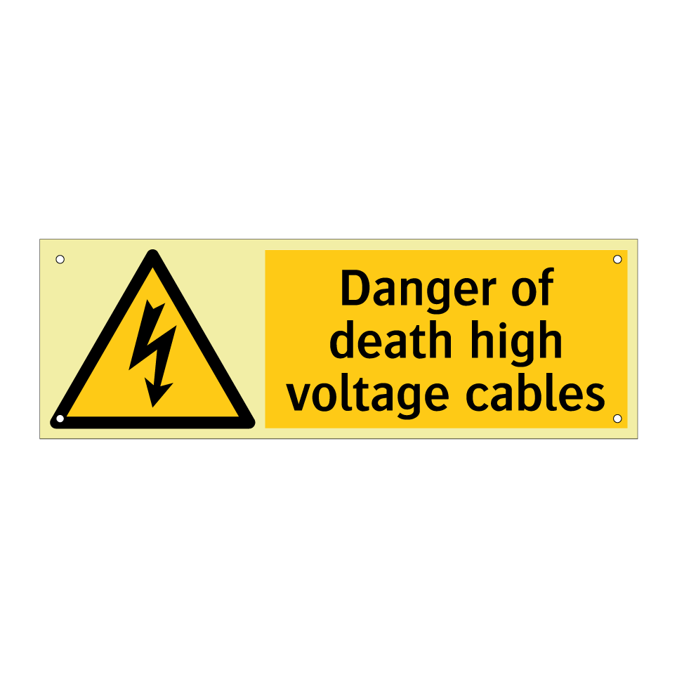Danger of death high voltage cables