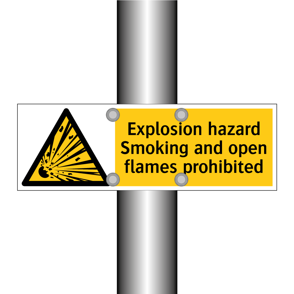 Explosion hazard Smoking and open flames prohibited