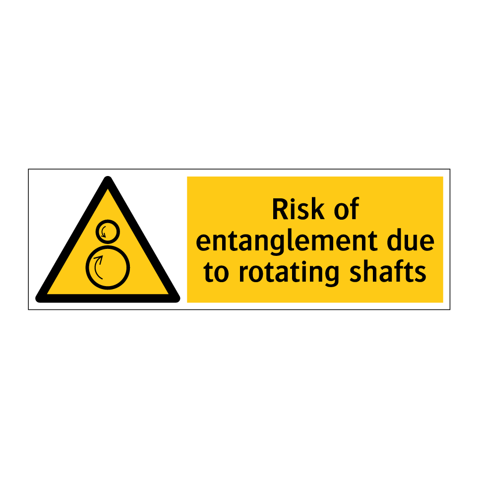 Risk of entanglement due to rotating shafts