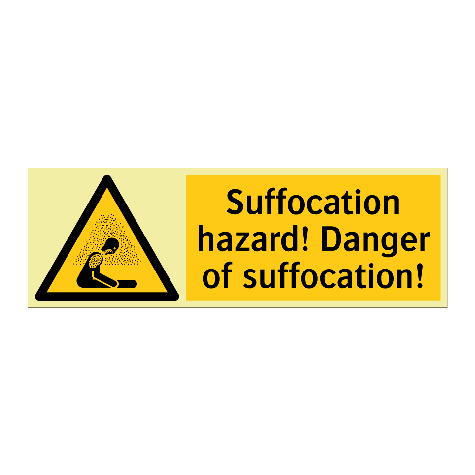 Suffocation hazard! Danger of suffocation!